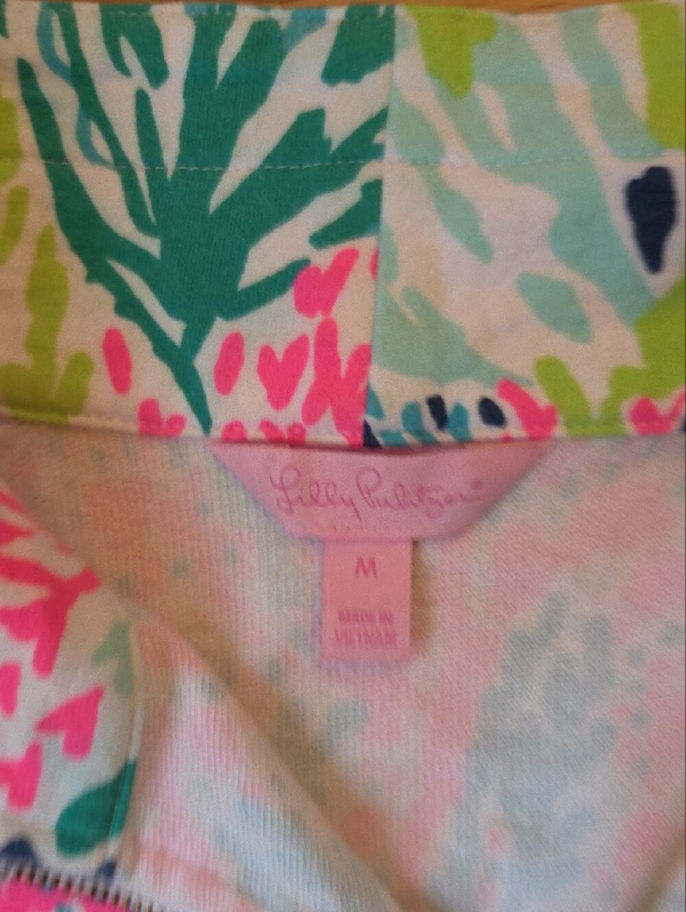 Lilly Pulitzer Lovers Coral Skipper Popover Half Zip Pullover Sweatshirt Medium - Picture 2 of 5